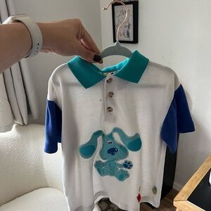 Blue and White Kids Polo Shirt